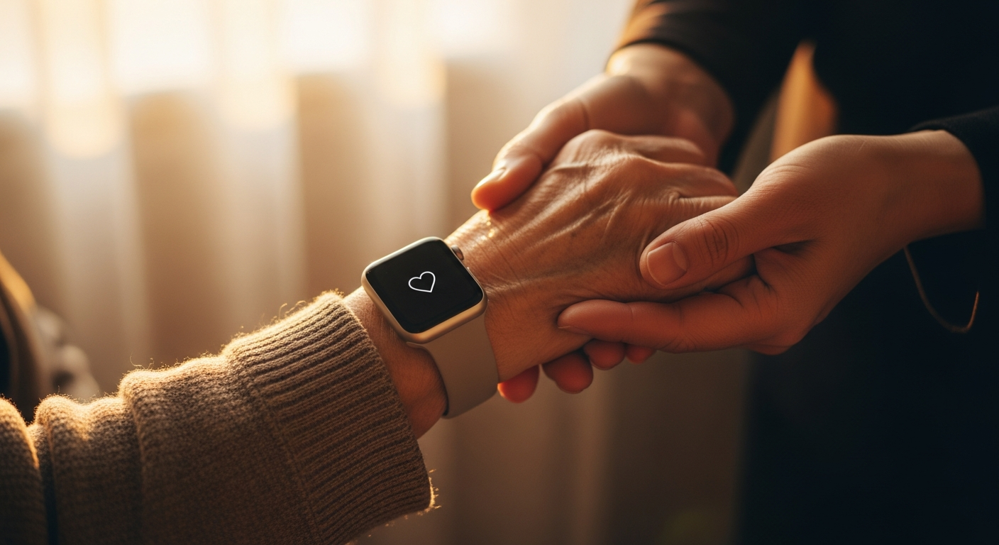 手を重ね合わせる家族